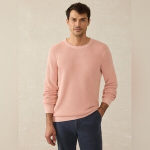 Faherty Sunwashed Crewneck Sweater in Coral Dawn